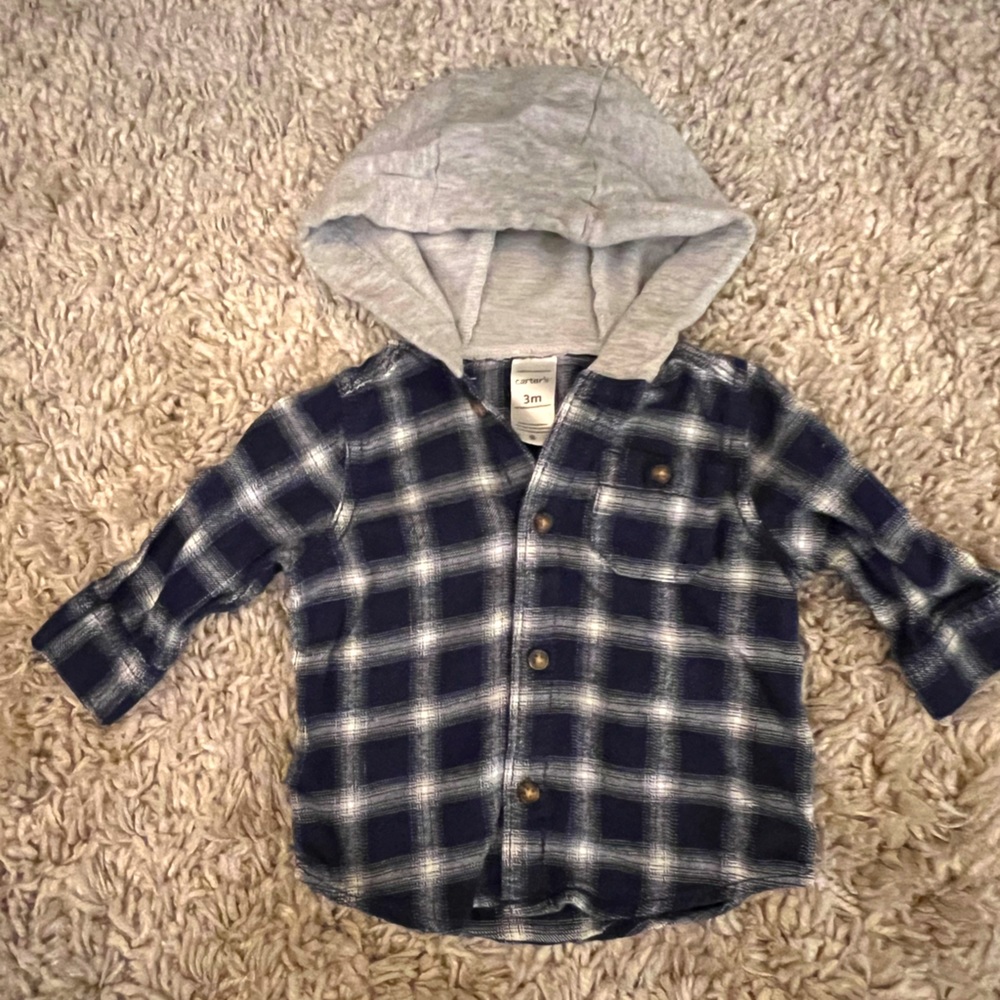 Carter’s blue hooded flannel